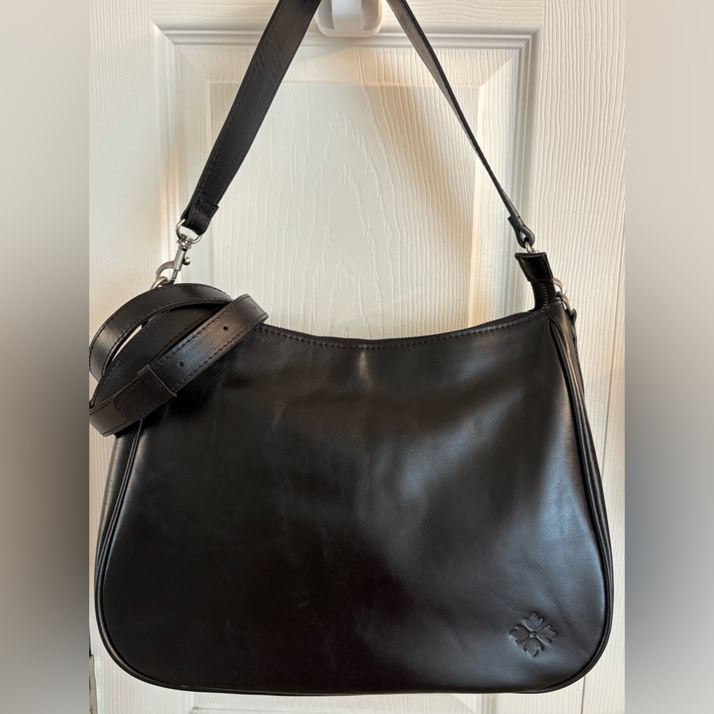 Patricia Nash Athani Black Leather Shoulder Bag